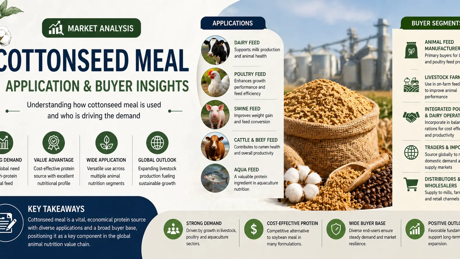 Global Cottonseed Meal Market 2026: Applications, Buyers & Trade Outlook