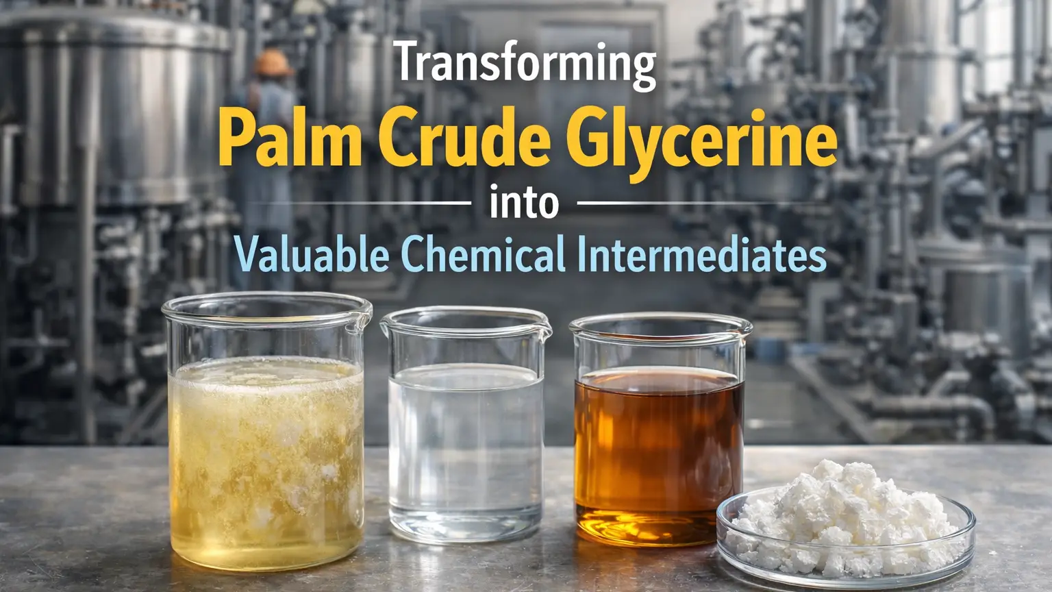 Transformación de la glicerina cruda de palma en valiosos productos químicos intermedios